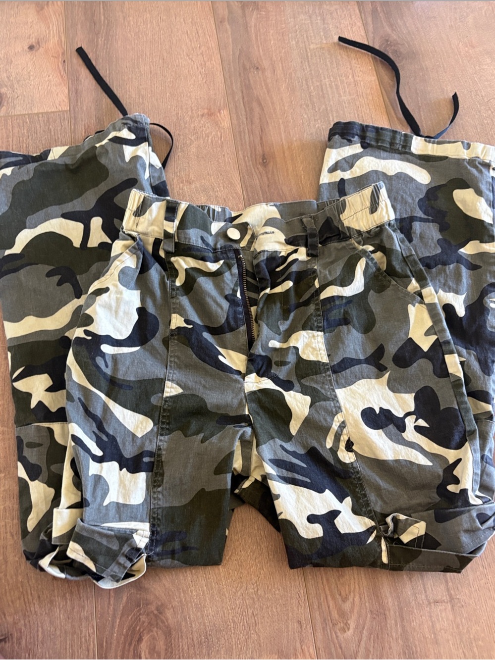 Camo Cargo Pants - Green, Olive, Black - Picture 3 of 3